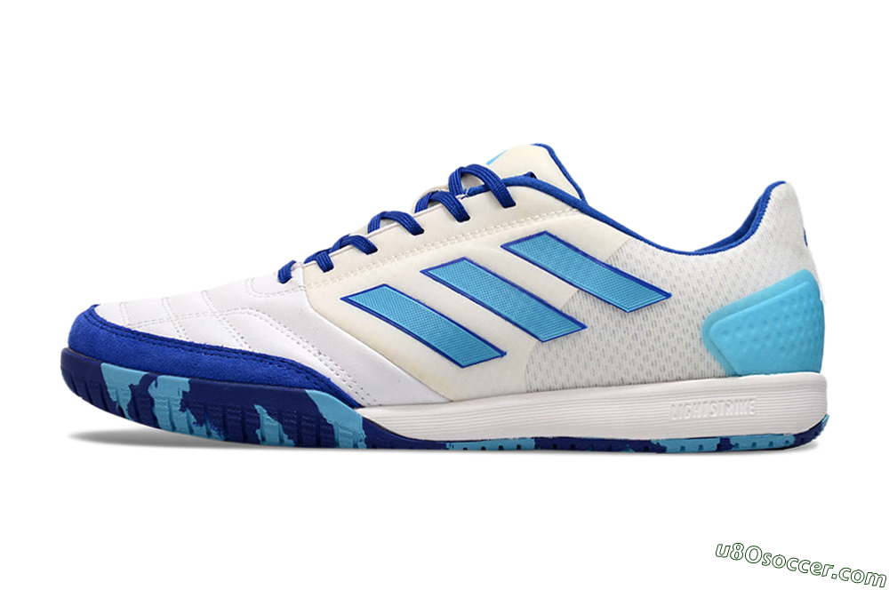 Adidas Top Sala Competition IC Indoor & Futsal Soccer Shoes - White/Blue/Beige 2