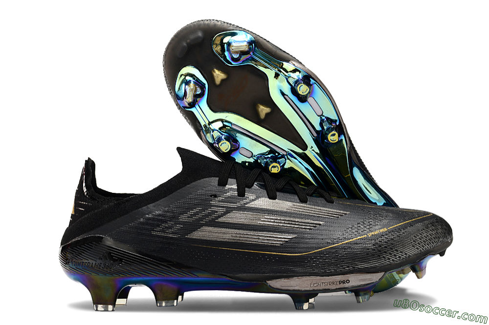 Adidas F50+ Lightstrike Pro FG Firm Ground Soccer Cleats - Core Black/Iron Metallic/Gold Metallic 1
