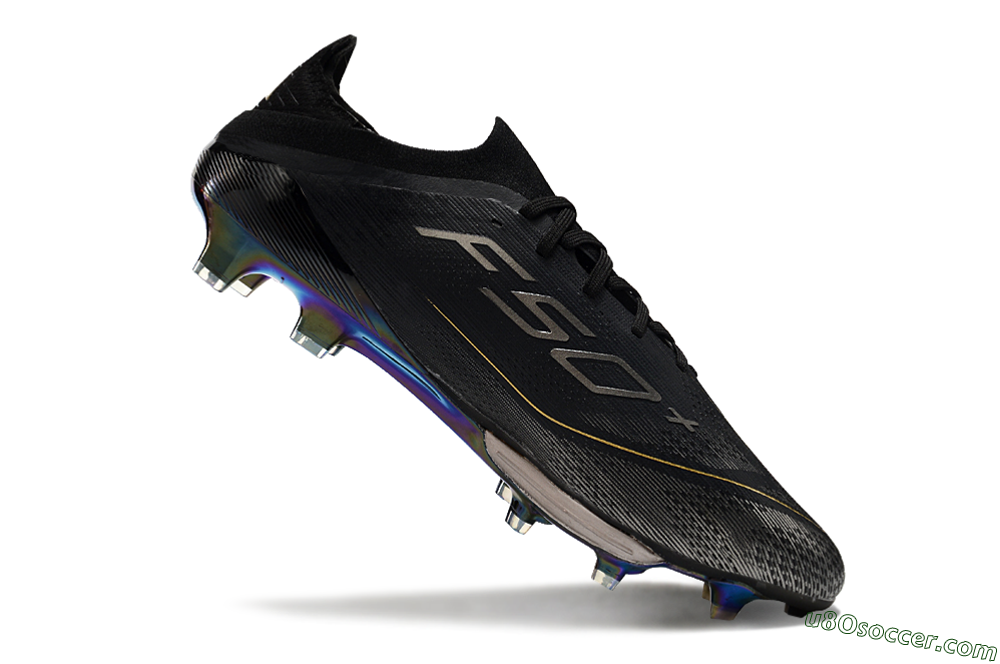 Adidas F50+ Lightstrike Pro FG Firm Ground Soccer Cleats - Core Black/Iron Metallic/Gold Metallic 4