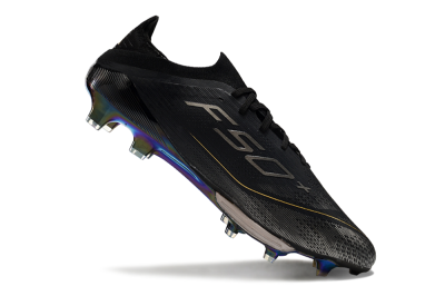 Adidas F50+ Lightstrike Pro FG Firm Ground Soccer Cleats - Core Black/Iron Metallic/Gold Metallic