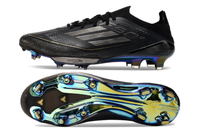 Adidas F50+ Lightstrike Pro FG Firm Ground Soccer Cleats - Core Black/Iron Metallic/Gold Metallic