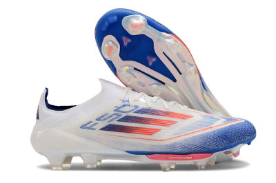 Adidas F50+ Lightstrike Pro FG Firm Ground Soccer Cleats - Cloud White/Solar Red/Lucid Blue