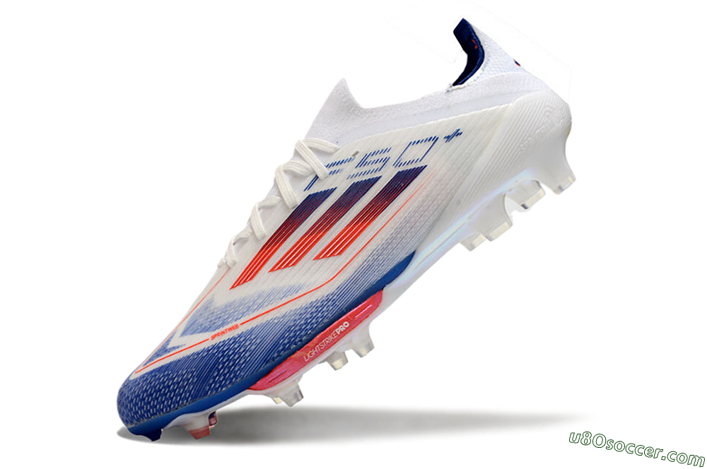 Adidas F50+ Lightstrike Pro FG Firm Ground Soccer Cleats - Cloud White/Solar Red/Lucid Blue 5
