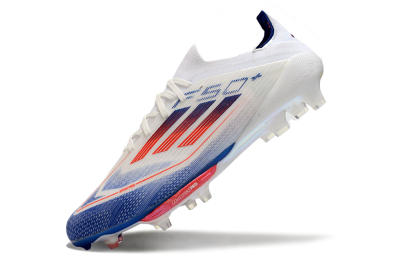 Adidas F50+ Lightstrike Pro FG Firm Ground Soccer Cleats - Cloud White/Solar Red/Lucid Blue