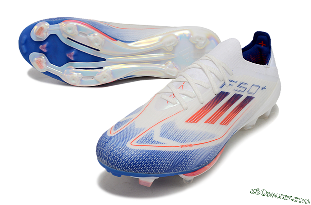 Adidas F50+ Lightstrike Pro FG Firm Ground Soccer Cleats - Cloud White/Solar Red/Lucid Blue 3