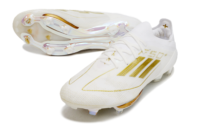 Adidas F50+ Lightstrike Pro FG Firm Ground Soccer Cleats - Cloud White/Gold Metallic/Cloud White