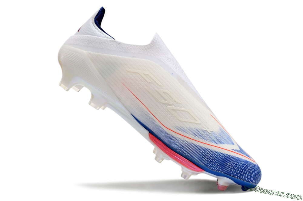 Adidas F50+ Lightstrike Pro Laceless FG Firm Ground Soccer Cleats - Cloud White/Solar Red/Lucid Blue 4