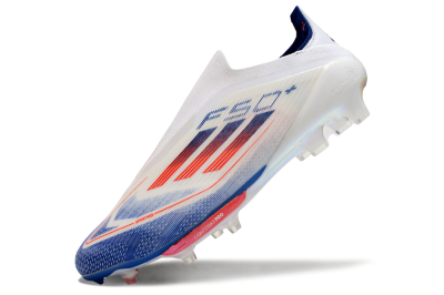 Adidas F50+ Lightstrike Pro Laceless FG Firm Ground Soccer Cleats - Cloud White/Solar Red/Lucid Blue