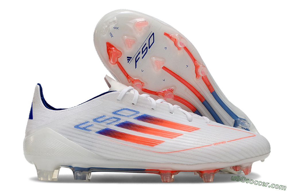 Adidas F50 Elite FG Firm Ground Soccer Cleats - White/Red/Blue 1