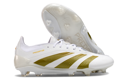 Adidas Predator Elite 24 FG Firm Ground Soccer Cleats - Beige/White/Gold