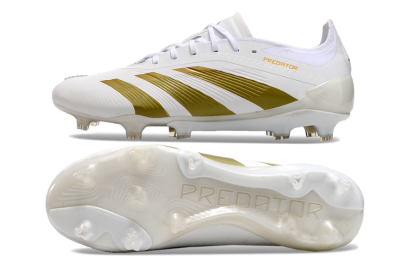 Adidas Predator Elite 24 FG Firm Ground Soccer Cleats - Beige/White/Gold