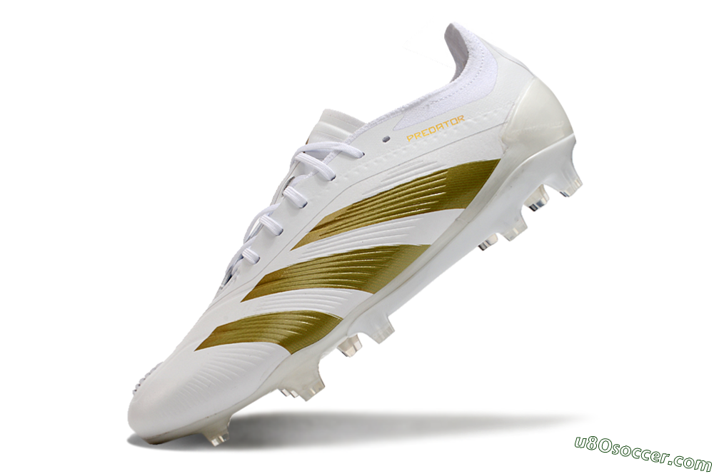 Adidas Predator Elite 24 FG Firm Ground Soccer Cleats - Beige/White/Gold 5