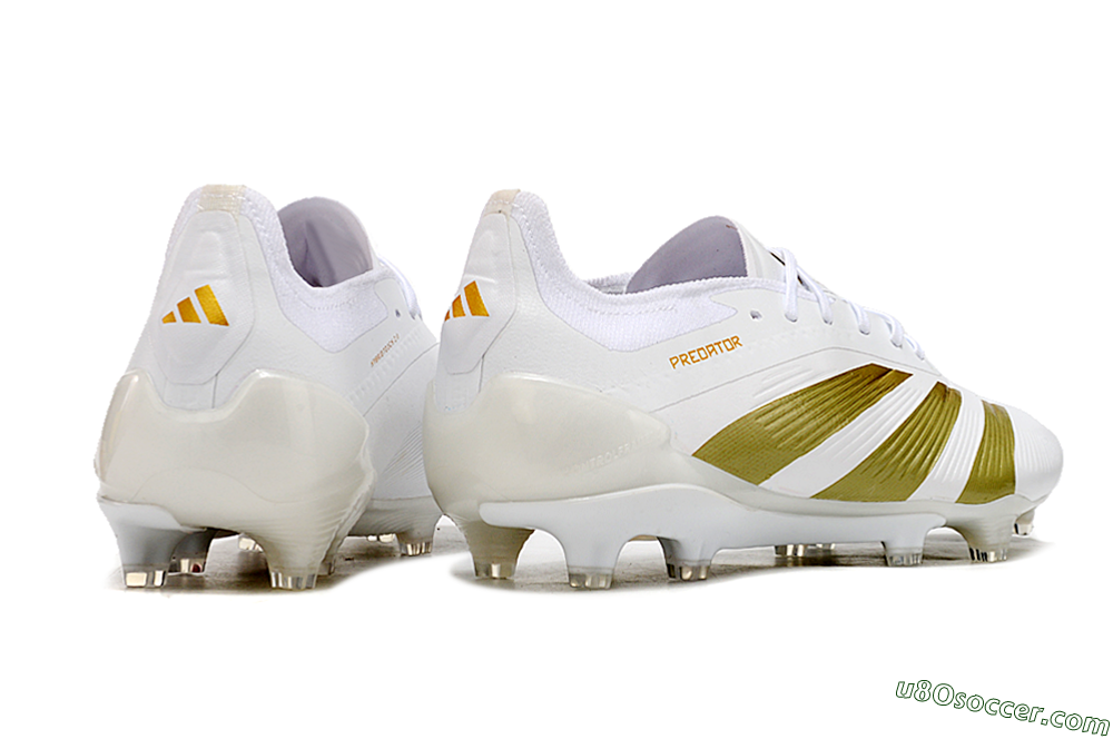 Adidas Predator Elite 24 FG Firm Ground Soccer Cleats - Beige/White/Gold 6