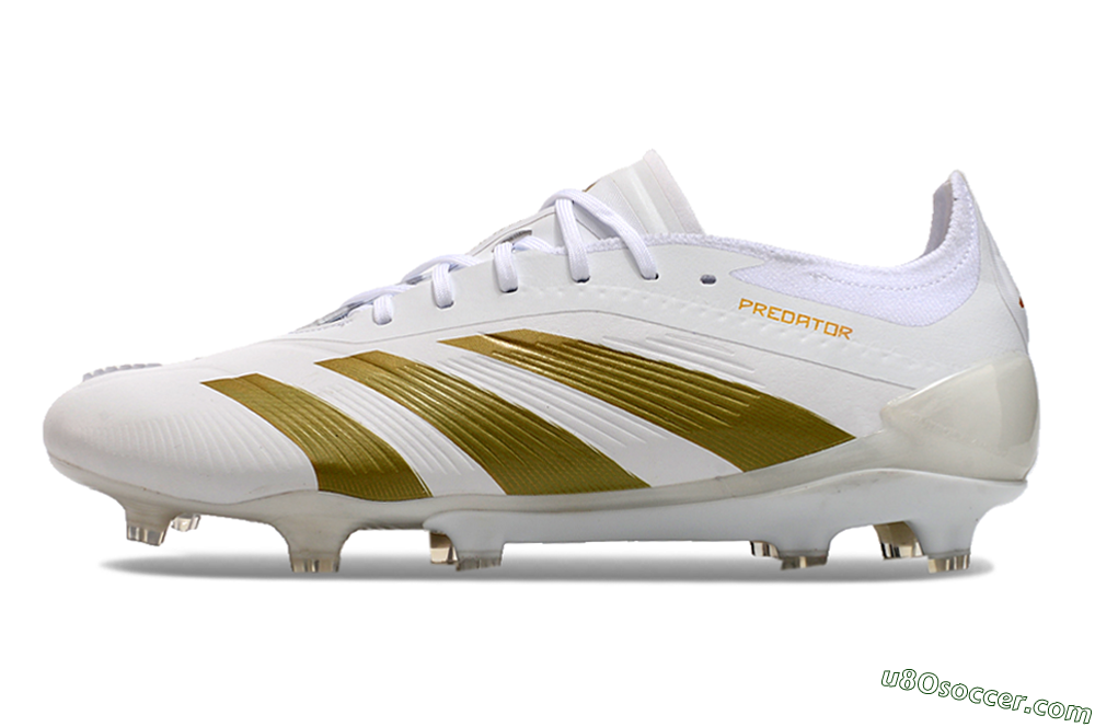 Adidas Predator Elite 24 FG Firm Ground Soccer Cleats - Beige/White/Gold 2