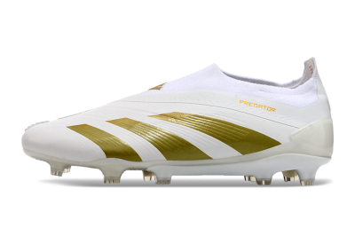 Adidas Predator Elite Laceless FG Firm Ground Soccer Cleats - Beige/White/Gold