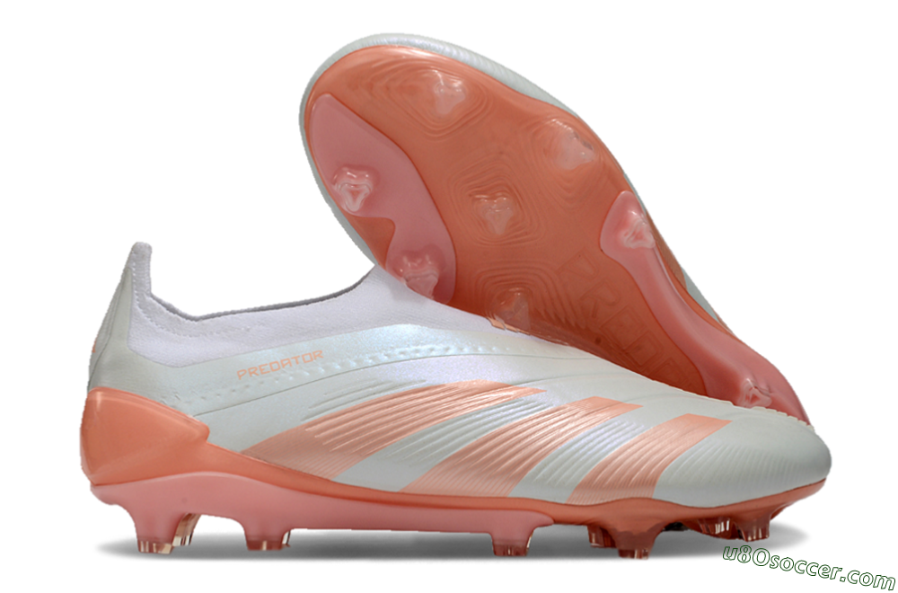 Adidas Predator Elite Laceless FG Firm Ground Soccer Cleats - Beige/white/Orange 1