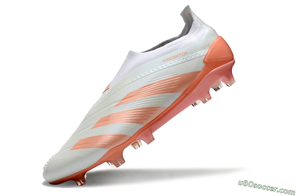 Adidas Predator Elite Laceless FG Firm Ground Soccer Cleats - Beige/white/Orange 5
