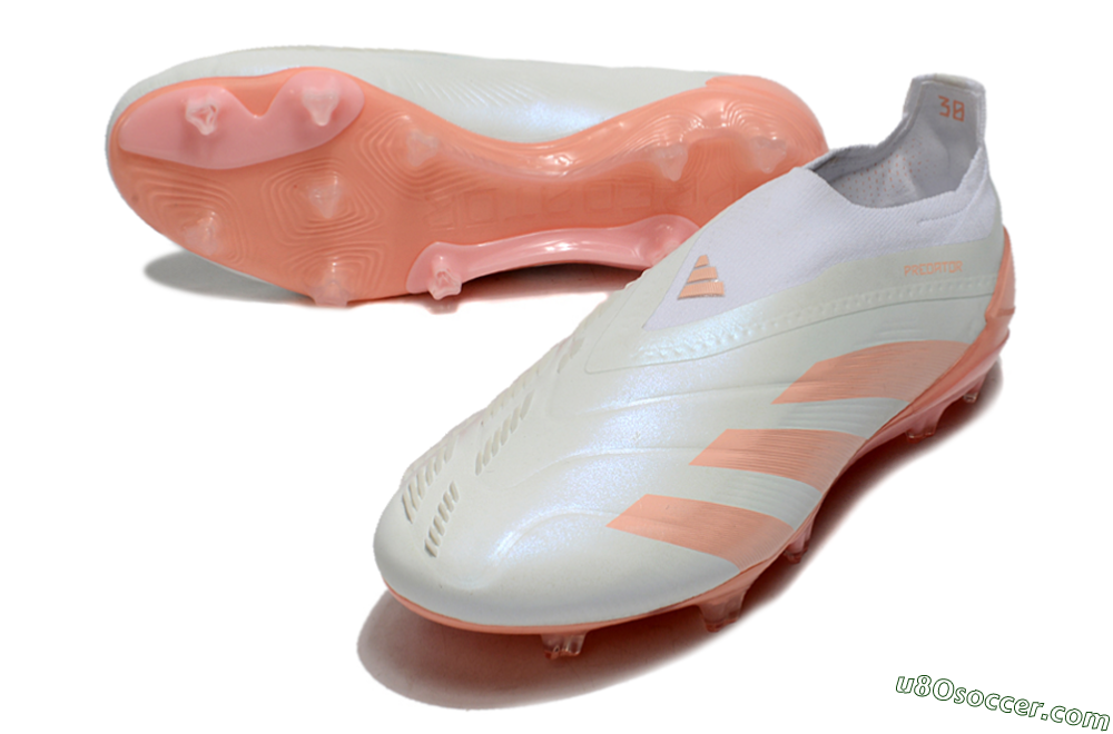 Adidas Predator Elite Laceless FG Firm Ground Soccer Cleats - Beige/white/Orange 3