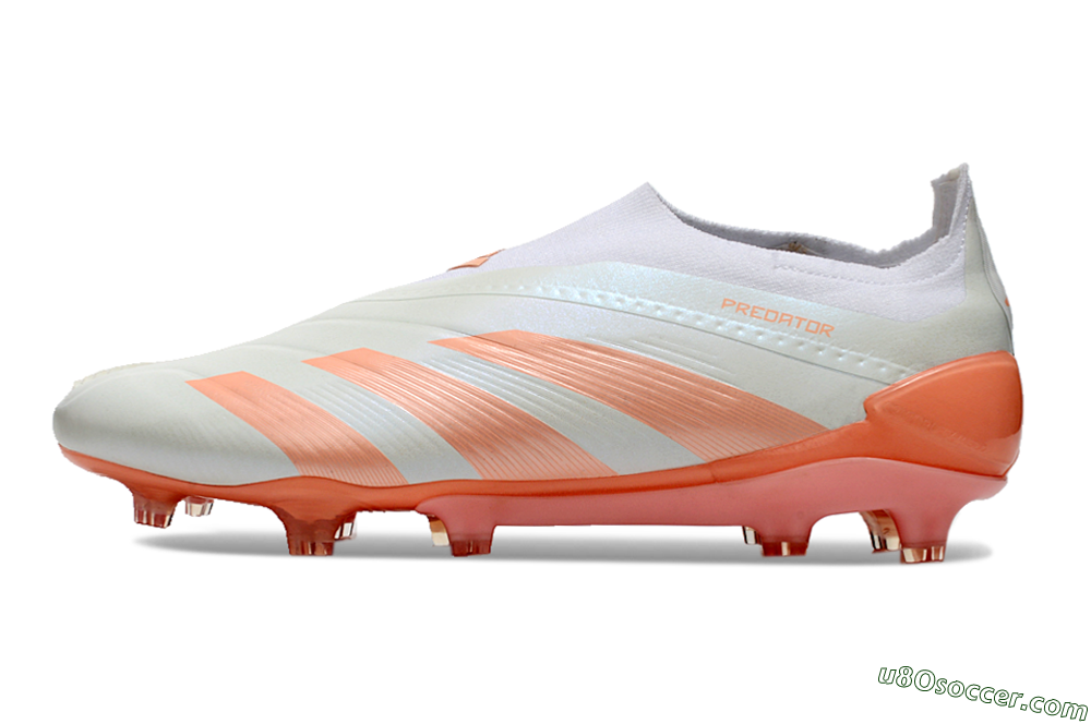 Adidas Predator Elite Laceless FG Firm Ground Soccer Cleats - Beige/white/Orange 2