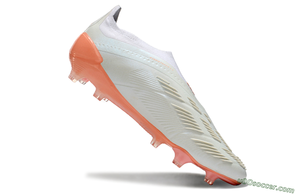 Adidas Predator Elite Laceless FG Firm Ground Soccer Cleats - Beige/white/Orange 4