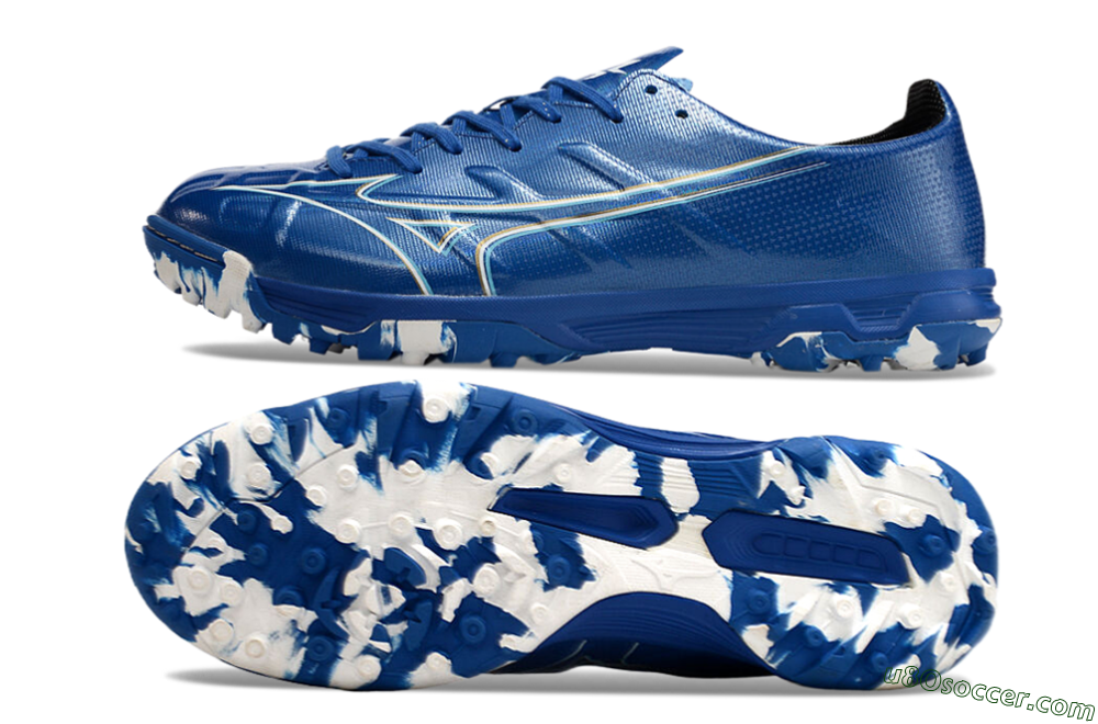 Mizuno Monarcida Alpha TF Artificial Turf Soccer Shoes - Blue/White/Yellow 0