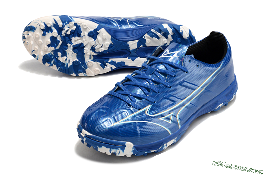 Mizuno Monarcida Alpha TF Artificial Turf Soccer Shoes - Blue/White/Yellow 3