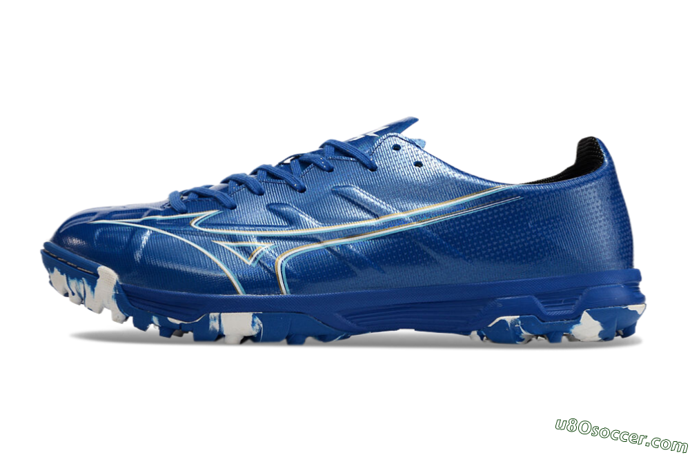 Mizuno Monarcida Alpha TF Artificial Turf Soccer Shoes - Blue/White/Yellow 2