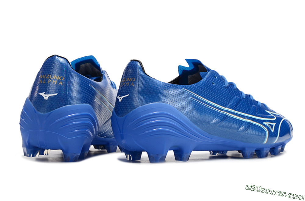 Mizuno Monarcida Alpha FG Firm Ground Soccer Cleats - Blue/White/Yellow 6