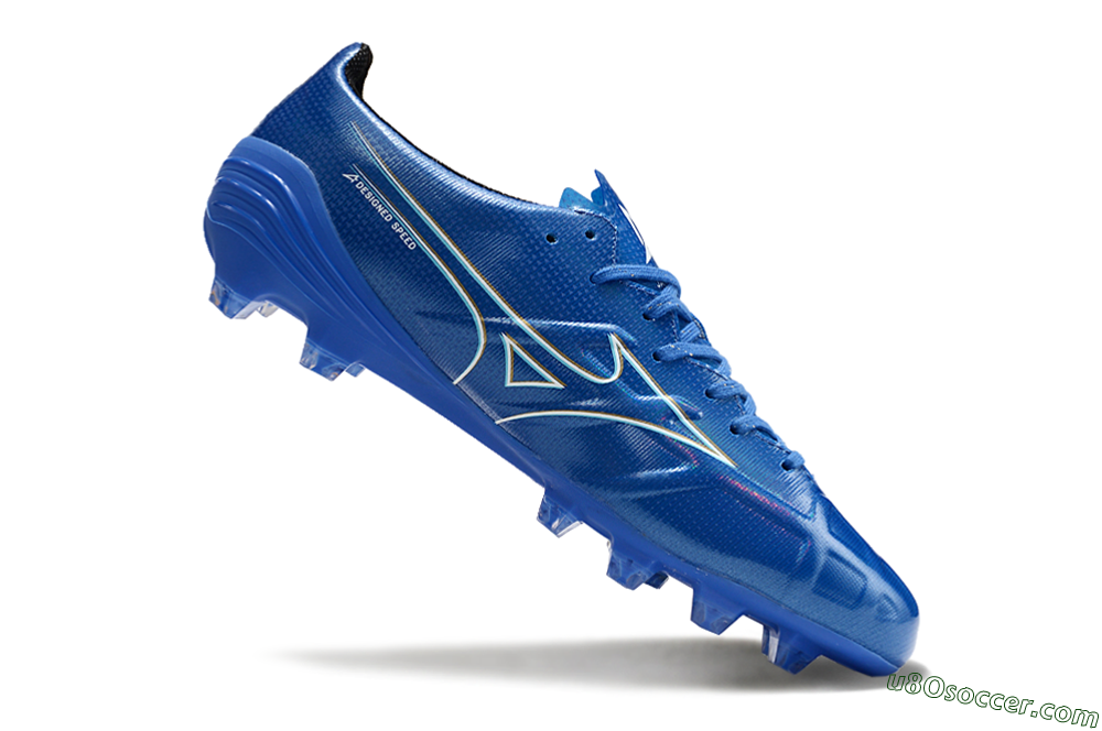 Mizuno Monarcida Alpha FG Firm Ground Soccer Cleats - Blue/White/Yellow 4