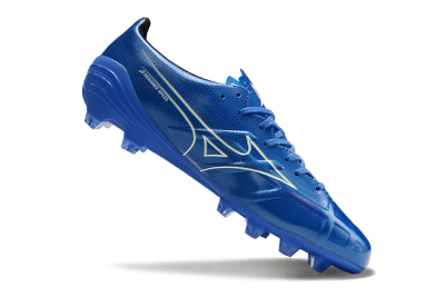 Mizuno Monarcida Alpha FG Firm Ground Soccer Cleats - Blue/White/Yellow