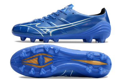 Mizuno Monarcida Alpha FG Firm Ground Soccer Cleats - Blue/White/Yellow