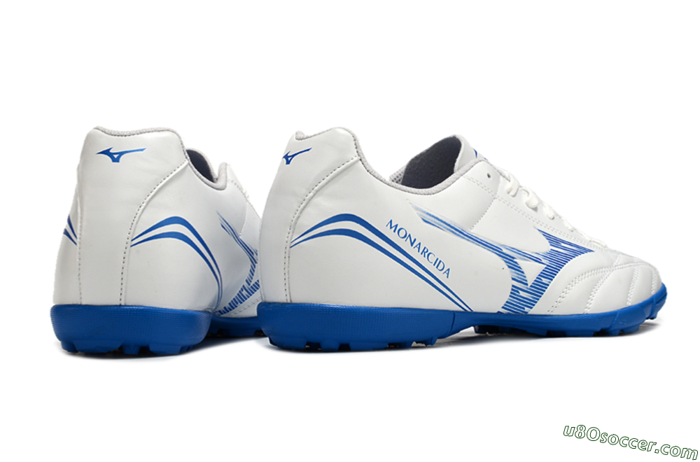 Mizuno Monarcida Neo TF Artificial Turf Soccer Shoes - White/Blue 6