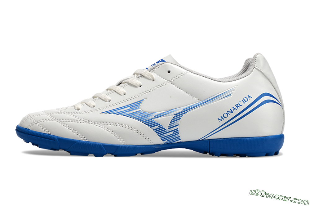Mizuno Monarcida Neo TF Artificial Turf Soccer Shoes - White/Blue 2