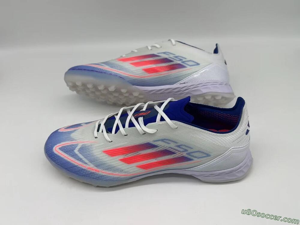 Adidas F50 Pro TF Artificial Turf Soccer Shoes - Blue/Red/Beige