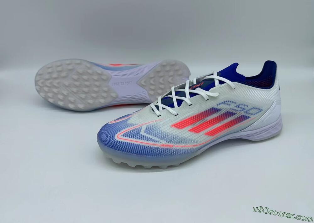 Adidas F50 Pro TF Artificial Turf Soccer Shoes - Blue/Red/Beige