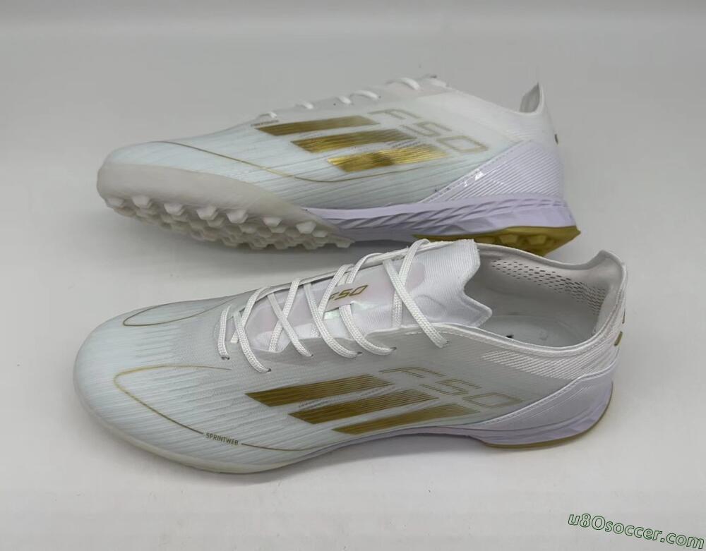 Adidas F50 Elite TF Artificial Turf Soccer Shoes - White/Gold