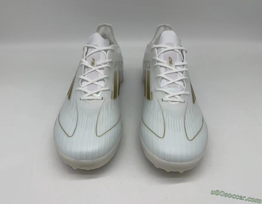 Adidas F50 Elite TF Artificial Turf Soccer Shoes - White/Gold