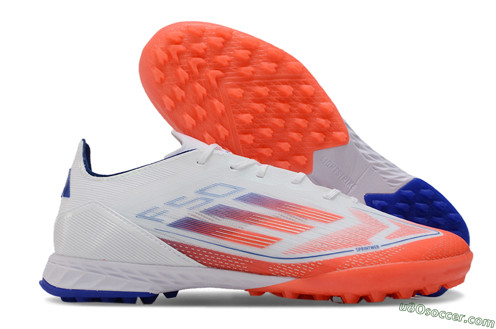 Adidas F50 Pro TF Artificial Turf Soccer Shoes - White/Red/Blue 1
