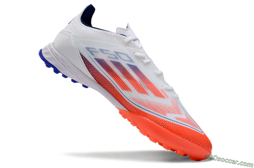 Adidas F50 Pro TF Artificial Turf Soccer Shoes - White/Red/Blue 4