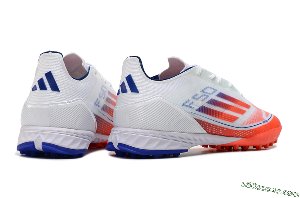 Adidas F50 Pro TF Artificial Turf Soccer Shoes - White/Red/Blue 6