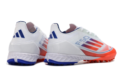 Adidas F50 Pro TF Artificial Turf Soccer Shoes - White/Red/Blue