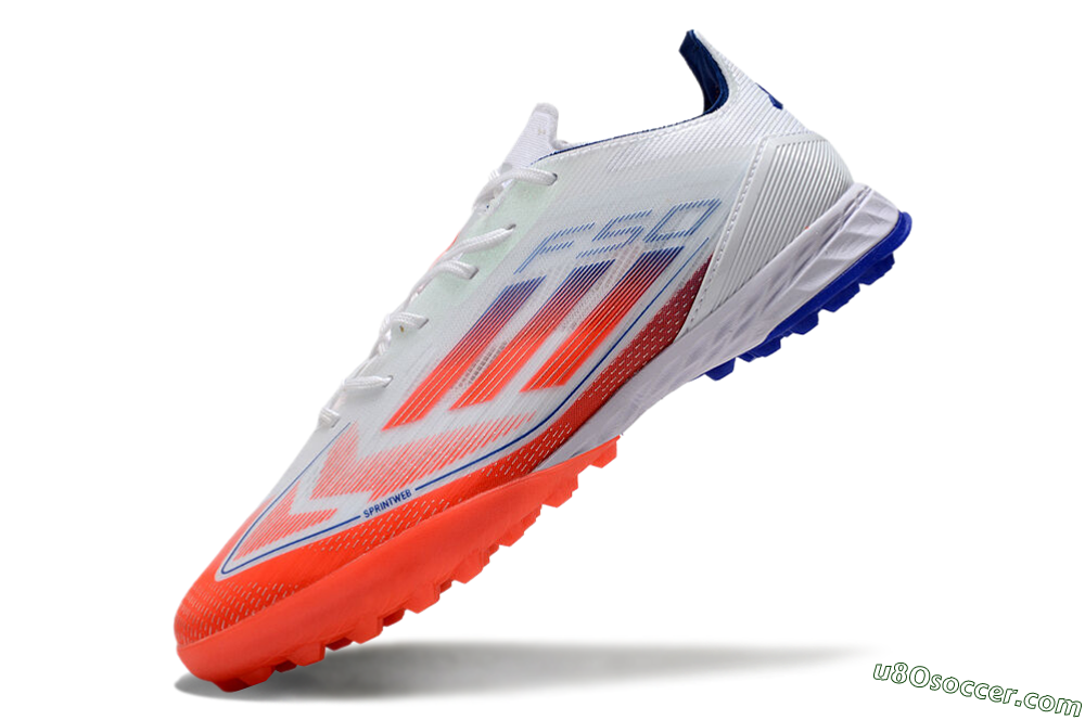 Adidas F50 Pro TF Artificial Turf Soccer Shoes - White/Red/Blue 5