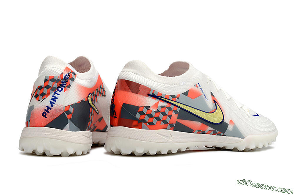 Nike Phantom GX 2 Elite TF Artificial Turf Soccer Shoes - White/Yellow/Pink 6