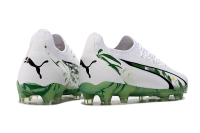 Puma Ultra Ultimate FG Firm Ground Soccer Cleats - White/Black/Green
