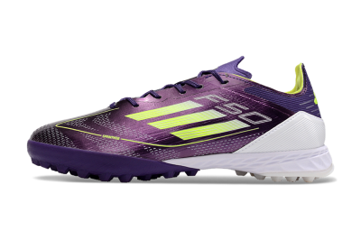 Adidas F50 Pro TF Artificial Turf Soccer Shoes - Purple/Cloud White/Lucid Lemon