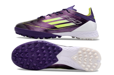 Adidas F50 Pro TF Artificial Turf Soccer Shoes - Purple/Cloud White/Lucid Lemon