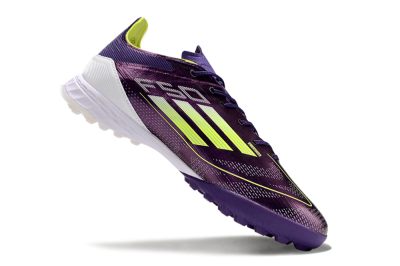 Adidas F50 Pro TF Artificial Turf Soccer Shoes - Purple/Cloud White/Lucid Lemon