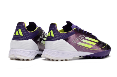Adidas F50 Pro TF Artificial Turf Soccer Shoes - Purple/Cloud White/Lucid Lemon