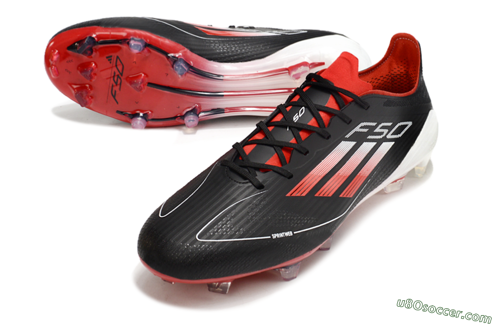 Adidas F50 Elite FG Firm Ground Soccer Cleats - Black/Red/White 3