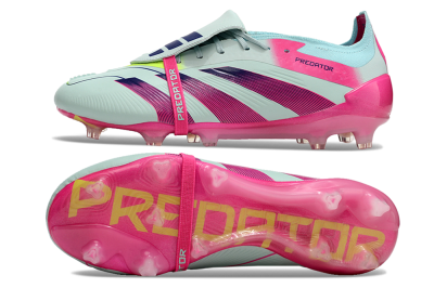 Adidas Predator Elite Foldover Tongue FG Firm Ground Soccer Cleats - Blue/Purple/Pink